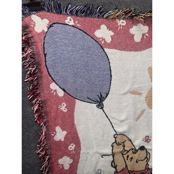 Vintage Disney Winnie The Pooh Tapestry Blanket Throw Blanket 38”x49” Untreated - Picture 2 of 6